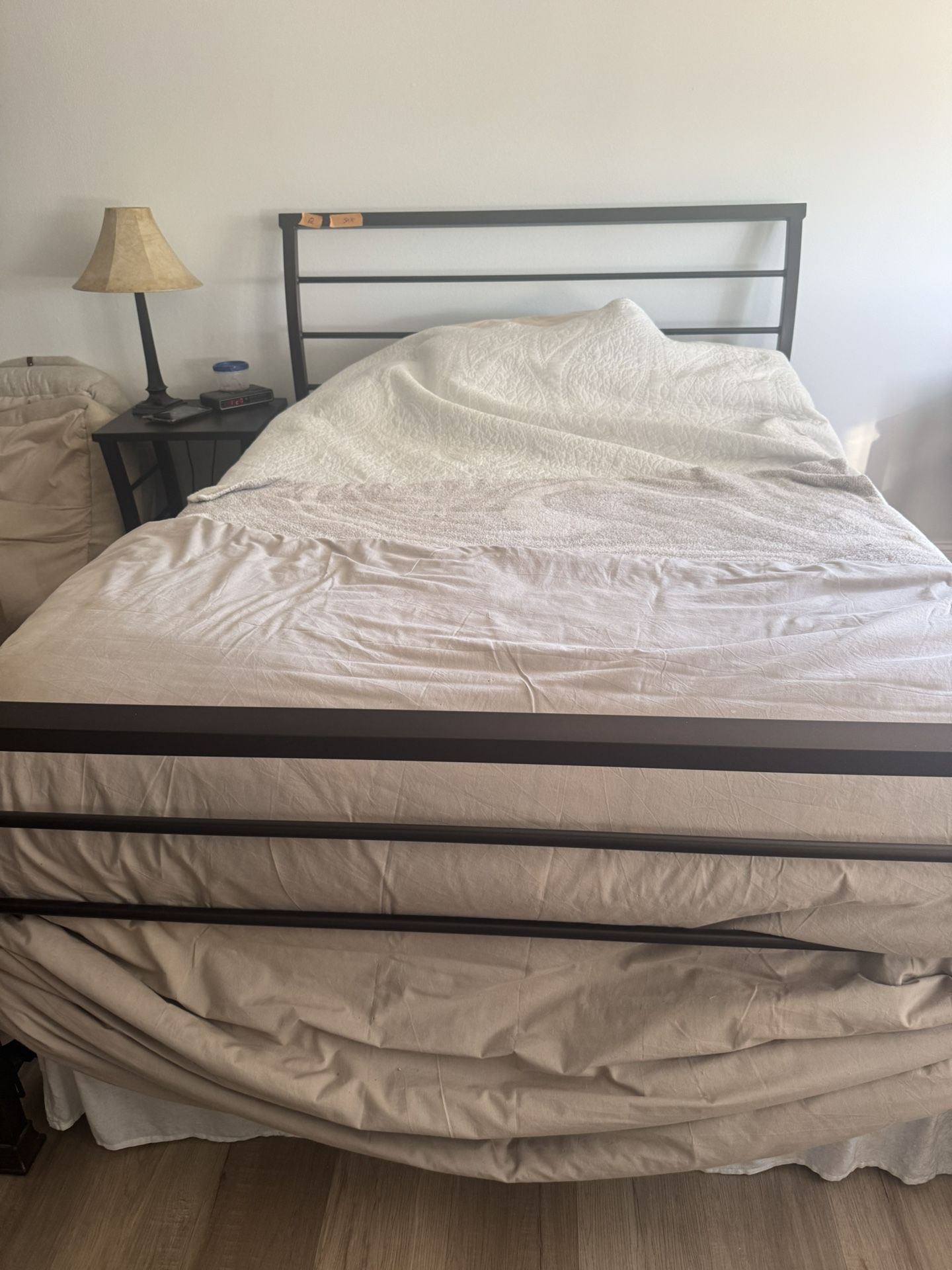 Queen Mattress & Metal Headboard & Frame
