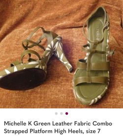 Michelle K high heel-platform sandals, size 7