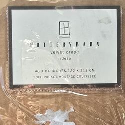 POTTERY BARN VELVET DRAPE BROWN 