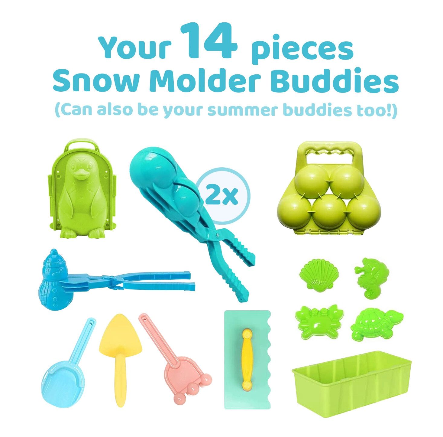 Snowball Maker Snow Toys For Kids 14 Pcs Mold Kit For Fun