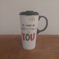Cypress Home All I Want For Christmas Ceramic Travel Cup/Tumbler 17oz