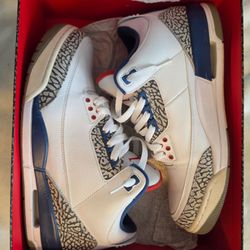 USED* Jordan 3 True Blue Mens 11.5