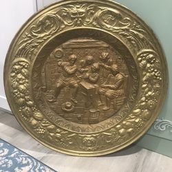 Vintage Large Brass Wall Hanging   