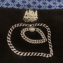 Iced Out Cuban Chain + Bracelet + Pendant (Set)