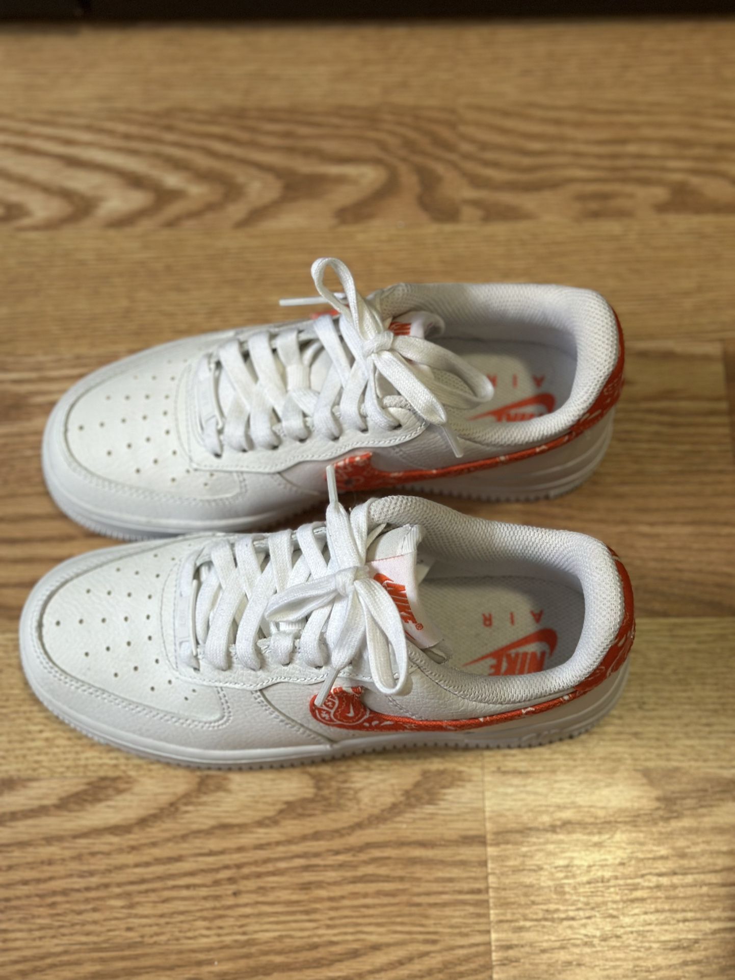 Nike Air Force White Low Orange Paisley