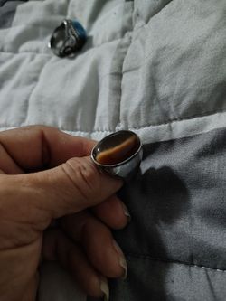 Men's rings cat's eye stainless steel ring size 8