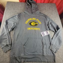 Mens Large Grambling State Gray Hoodie Pullover New