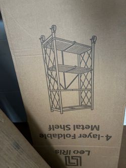 4 Tier Rolling, Foldable Storage Rack