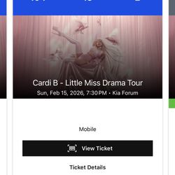 Selling 2 Tickets Cardi B - Sunday