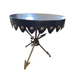 NY: Antique Round Neoclassical Crossed Arrow Side Table