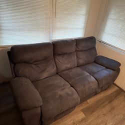 Motion Ease - Forrest Double Reclining Sofa And Matching Recliner in Grey