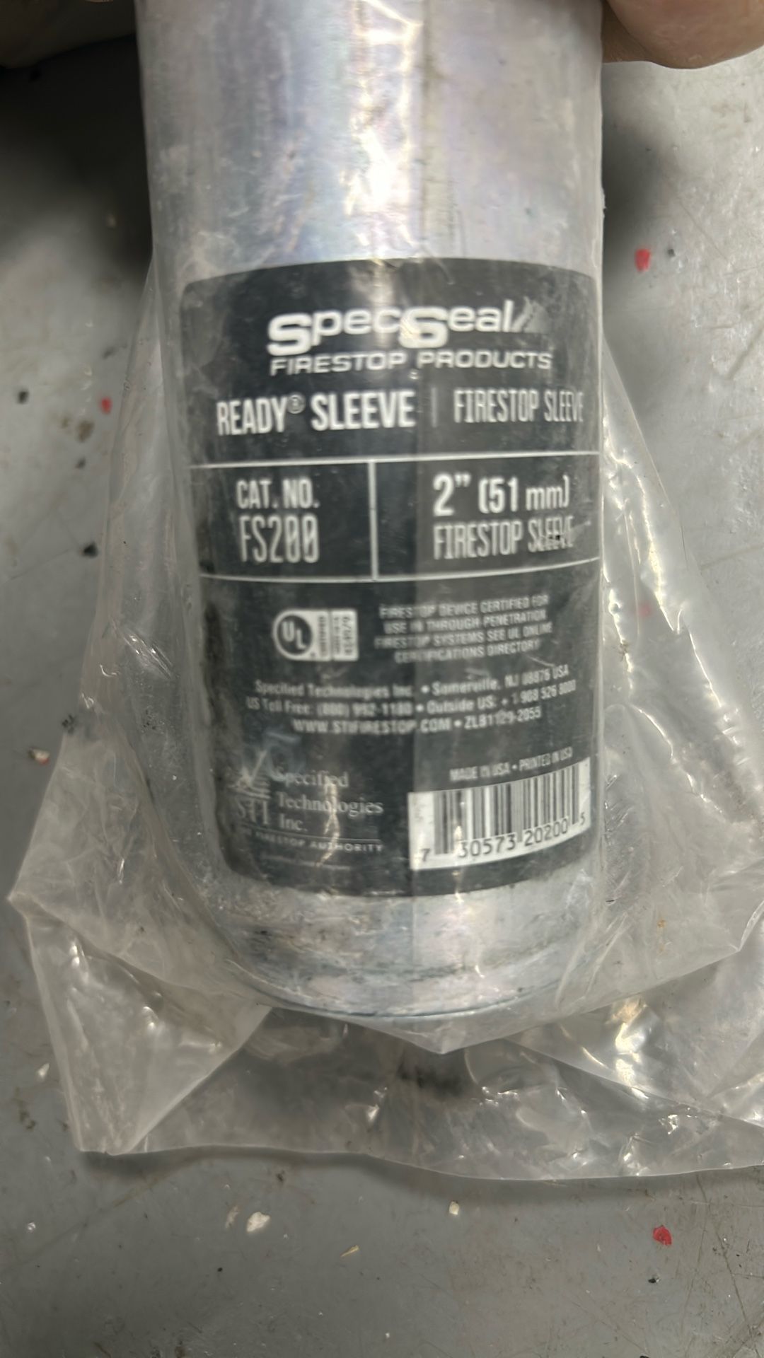 Fire Stop Seal/2 Inch Sleeve/Spec seal FS200
