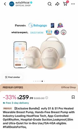 Eufy S1 & S1 Pro Wearable Breast Pump Bundle