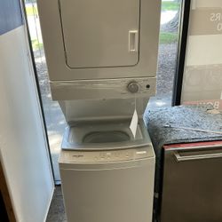 Whirlpool Stacked Laundry Center with 1.6-cu ft Top load Washer and Electric 3.4-cu ft Dryer
