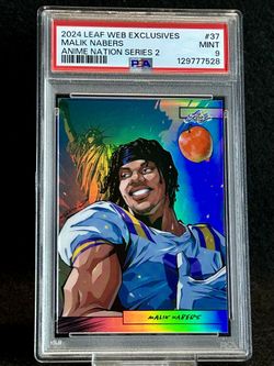2024 Leaf Web Exclusives 🔥 Malik Nabers 🔥 Anime Nation Series 2 Rookie 65/99 PSA 9 Mint 💎 - New York Giants