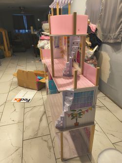 Three and a half tier Barbie doll summer house with swimming pool