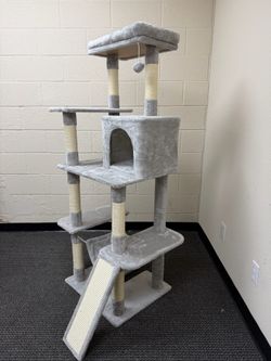63” Cat Tree & Cat Tower with Condo, Hammock & Scratching Posts - $60