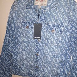 ALLOVER LOGO TRUE RELIGION DENIM JACKET