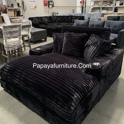 New Oversized Plush Chaise Lounge, Lounger,Cloud Lounge Fur Comfy Chaise Lounge with Cupholders & USB ports, Lounge Single Sofa,Extra Plush Chair Sofa