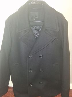 Banana Republic Black Wool Pea Coat Size L