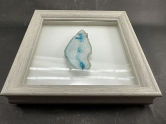 Stone Wall Art Geode Agate Blue Framed Shadow Box  