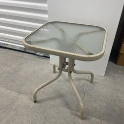 Glass Patio End Table 