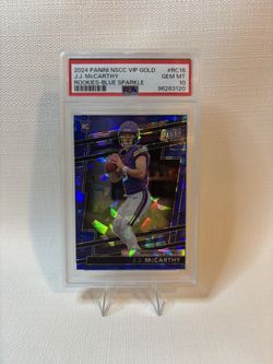 2024 Panini National NSCC VIP Party JJ McCarthy RC Blue Sparkle #89/124 PSA 10