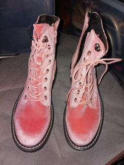 Shimmery Velvet Pink Cool Boots