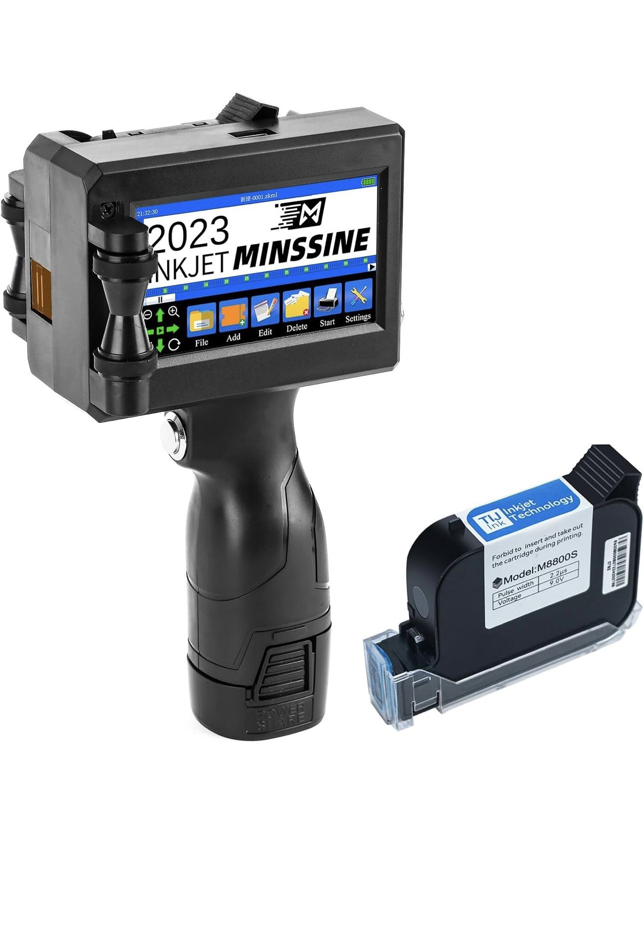 Brand new Handheld Inkjet Printer Gun MS-Z10 with 42ml Quick-Drying Ink Cartridge Portable Handheld Printer for Text/Barcode/Logo/QRCode/Counter/Batch