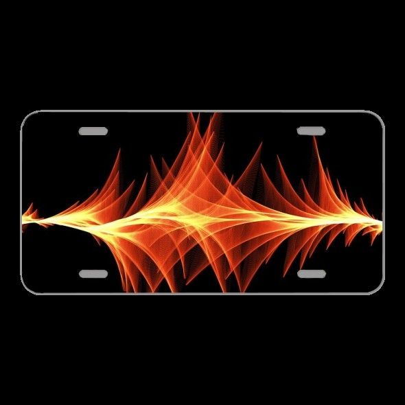 License Plate Novelty Car Front Brush Particles Wave Line Light