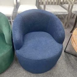 New Assembled Swivel Barrel Chair, 360° Small Single Sofa Armchair Comfy Round Sofa Chair