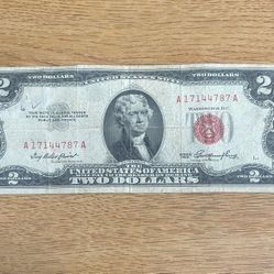 1953 $2 Red Seal Legal Tender United States, Not