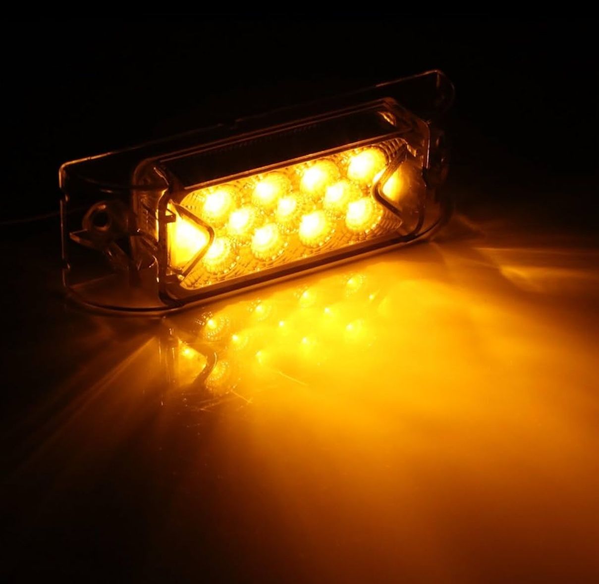 2X Amber LED 6" Rectangular Side Marker Turn Signal Trailer Truck RV Lights 12V