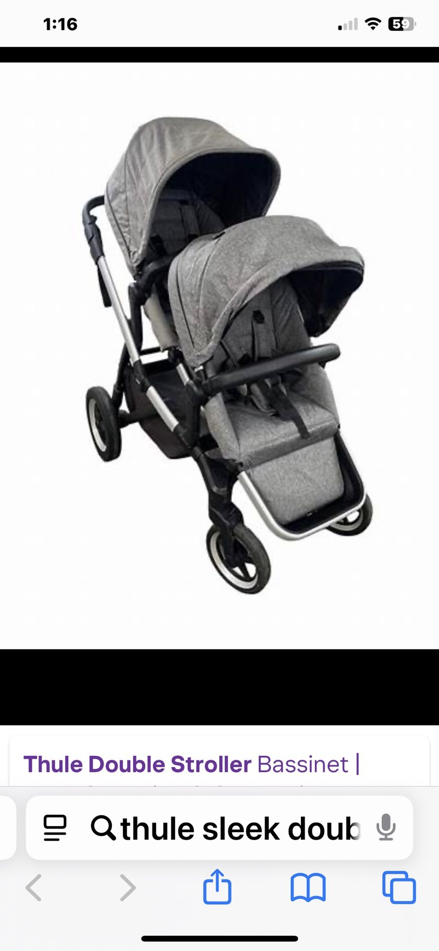 Thule sleek Double stroller