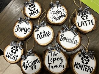 PERSONALIZED Wood ornaments $20 Any 4