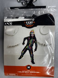 Colormelt Skeleton Kids Costume Size Medium