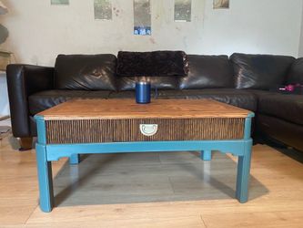 Refinished Coffee Table – Dark Walnut Top – Solid Wood- Modern Farmhouse-