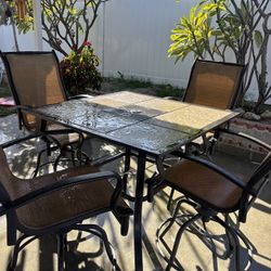 Patio Bar Tall Table Set 