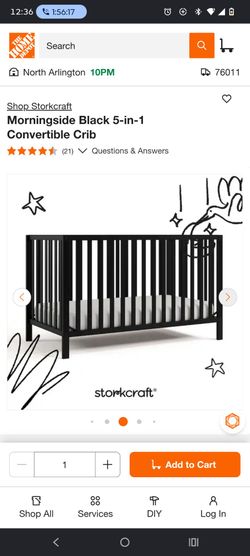 5 in 1 Convertible crib