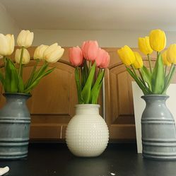 Artificial Tulip Flowers With Pot