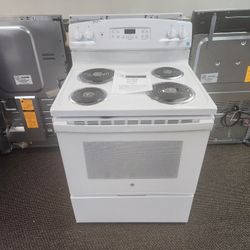 30 in. 4 Burner Element Free-Standing Electric Range in White