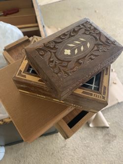 3 Small Wooden Boxes