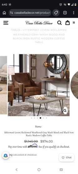 Uttermost Leveni Rustic Modern Coffee Table
