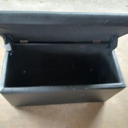 Black ottoman storage chest footrest