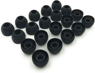  Earbudz 10 Pairs Medium Silicone Replacement Earbud Ear Buds Tips – Black