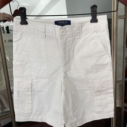 Polo Ralph Lauren Boys Cargo Cotton White Shorts Size 8