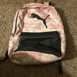 Pink And White Puma Back Pack