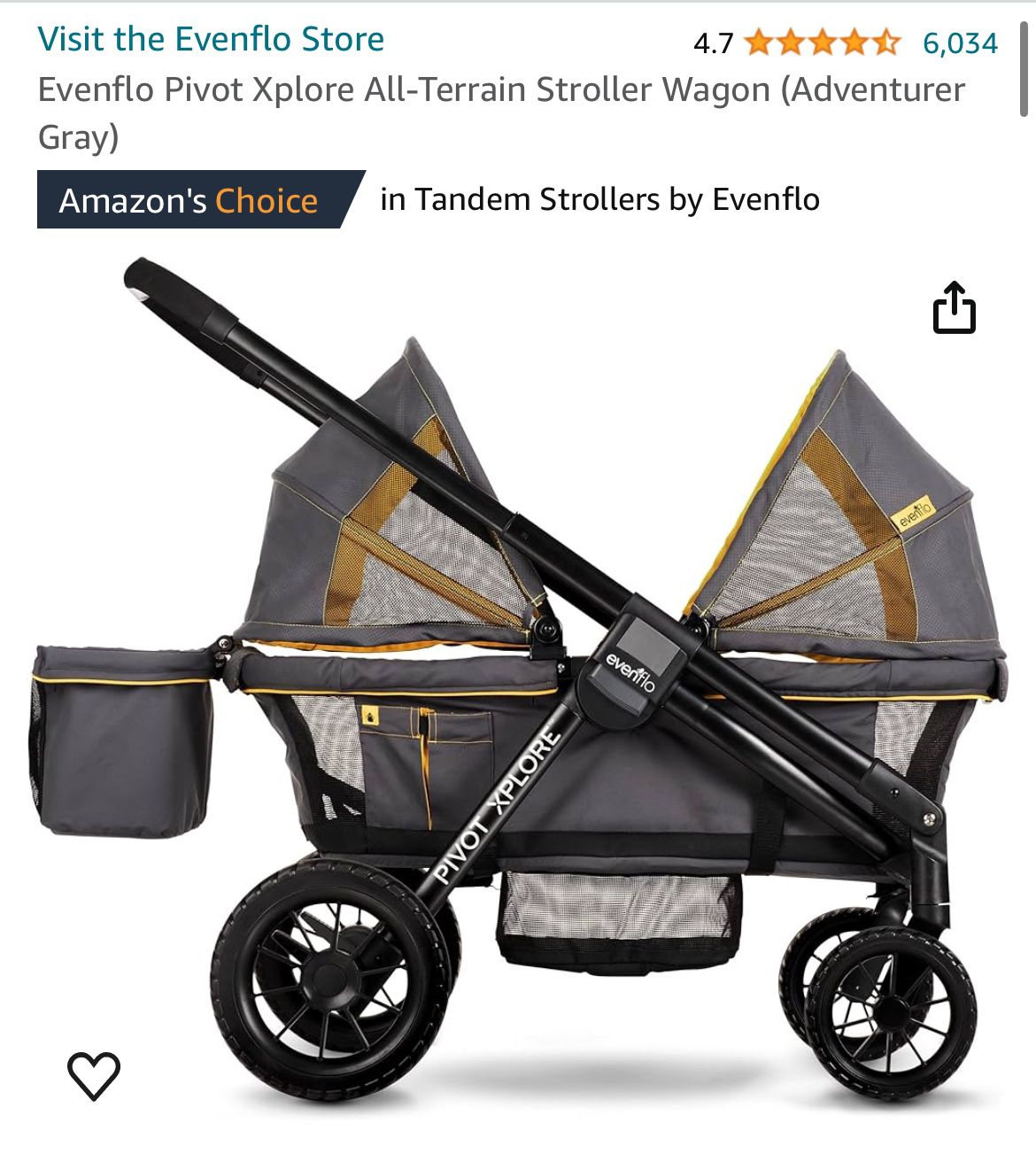 Evenflo Pivot Xplore All-Terrain Stroller Wagon with infant carrier