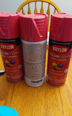 Krylon color Maxx paint and primer indoor outdoor GLOSS WATERMELON over 100 cans available