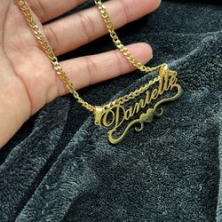 Custom Name Plate Earrings And Necklaces 